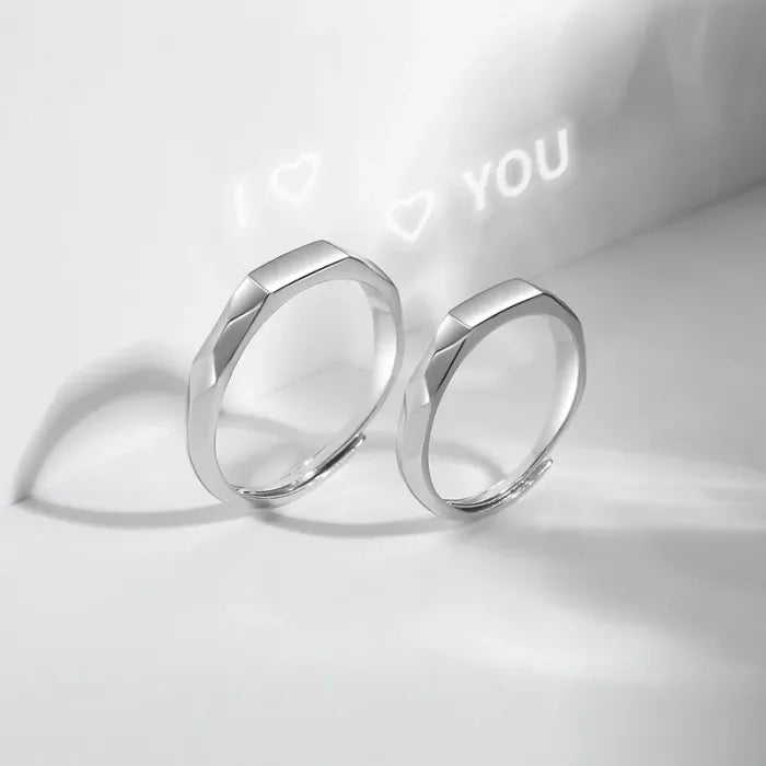 Light Sculpted “I Love You” Ring Set