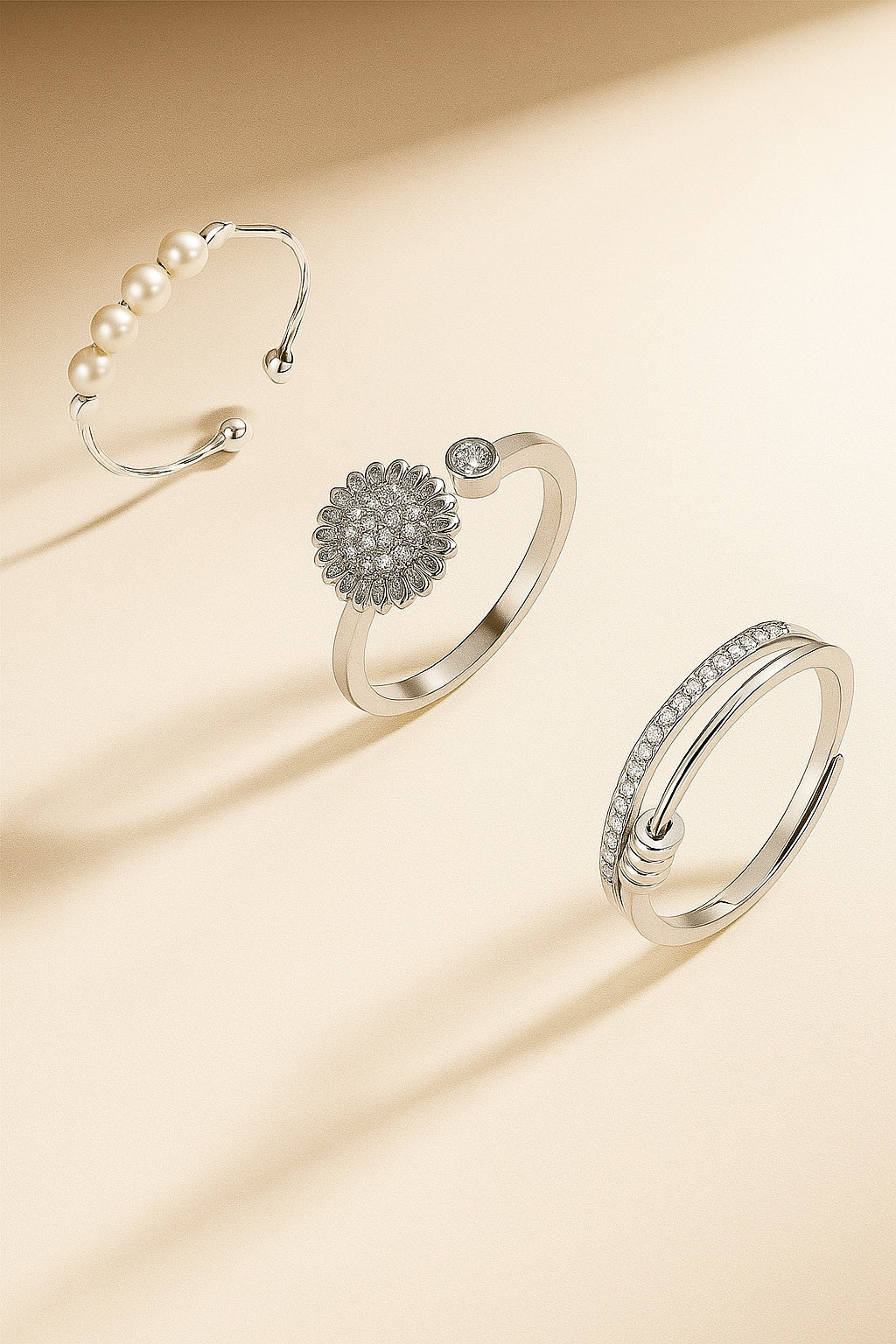 The Serenity Spinner Ring Set