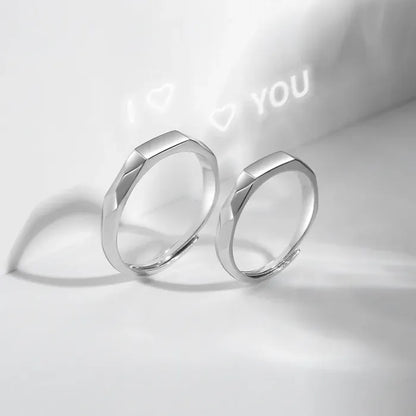 Light Sculpted “I Love You” Ring Set