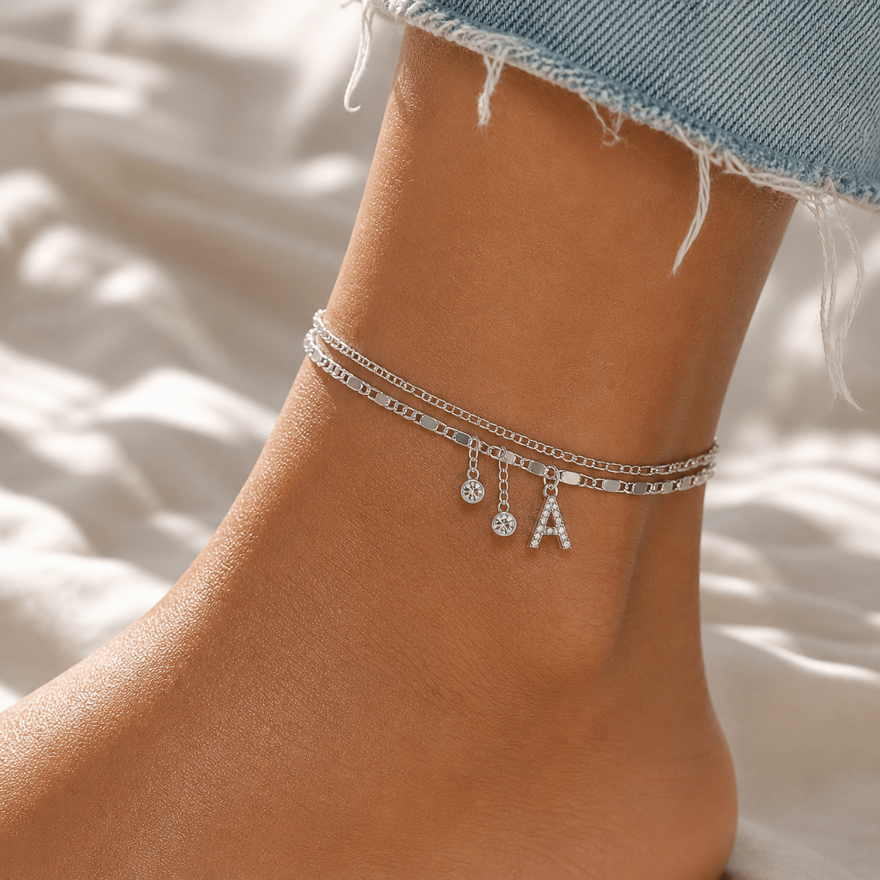 Forever Initial Anklet Set