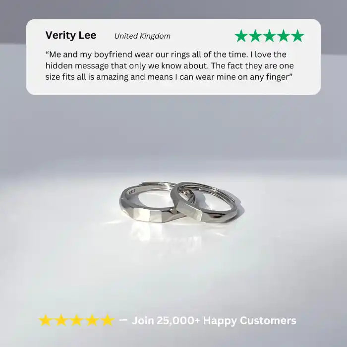 Light Sculpted “I Love You” Ring Set