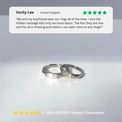 Light Sculpted “I Love You” Ring Set