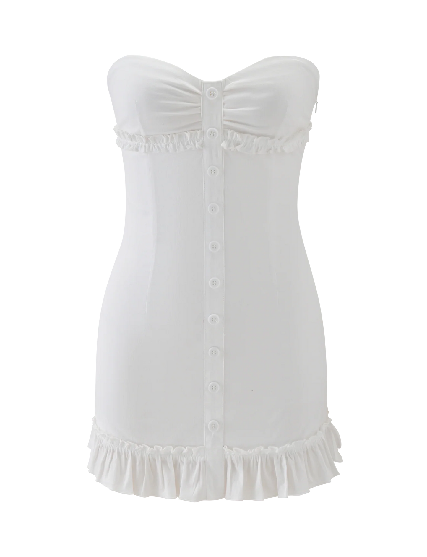 KITTIE STRAPLESS DRESS - WHITE